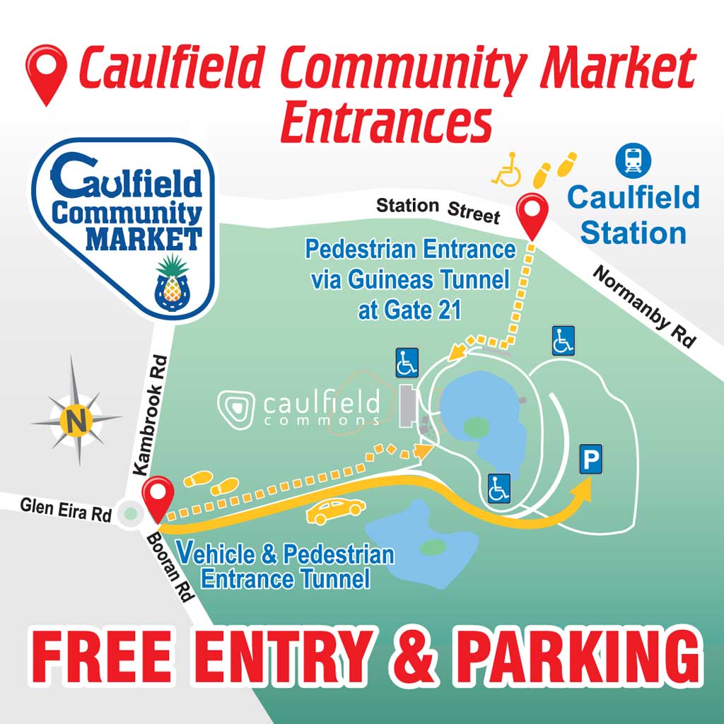 Caulfield Community Market Entrances